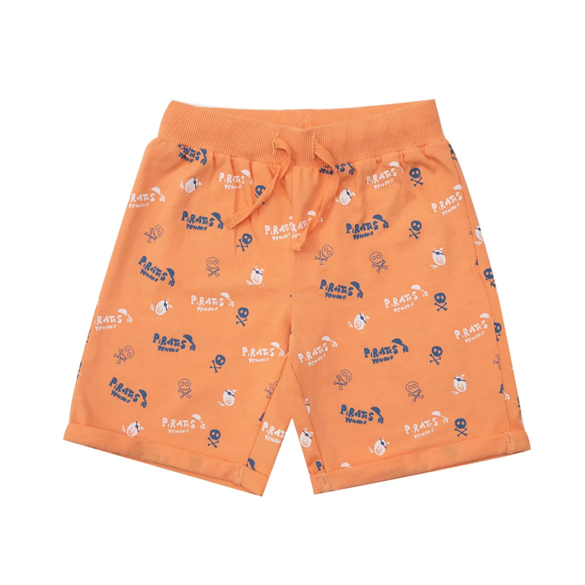 Short jersey bimbo arancio stampa pirati