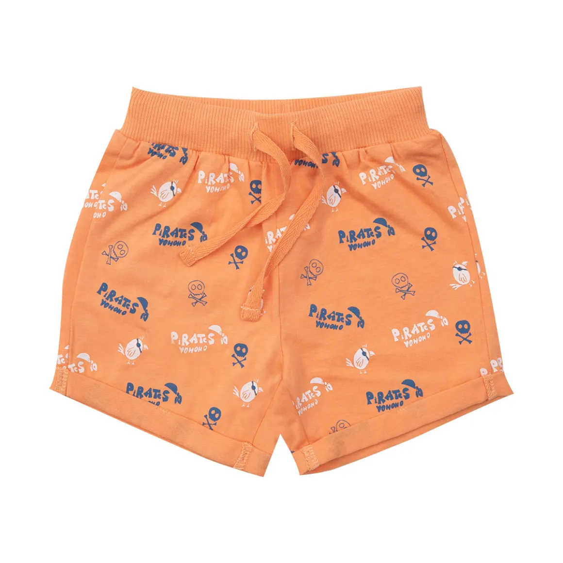 Short jersey bimbo arancio stampa pirati