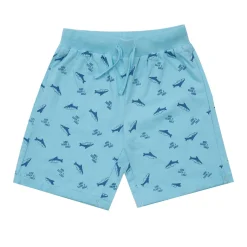Short jersey bimbo azzurro stampato