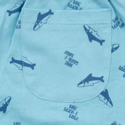 Short jersey bimbo azzurro stampato