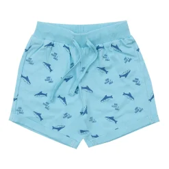 Short jersey bimbo azzurro stampato
