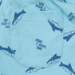 Short jersey bimbo azzurro stampato