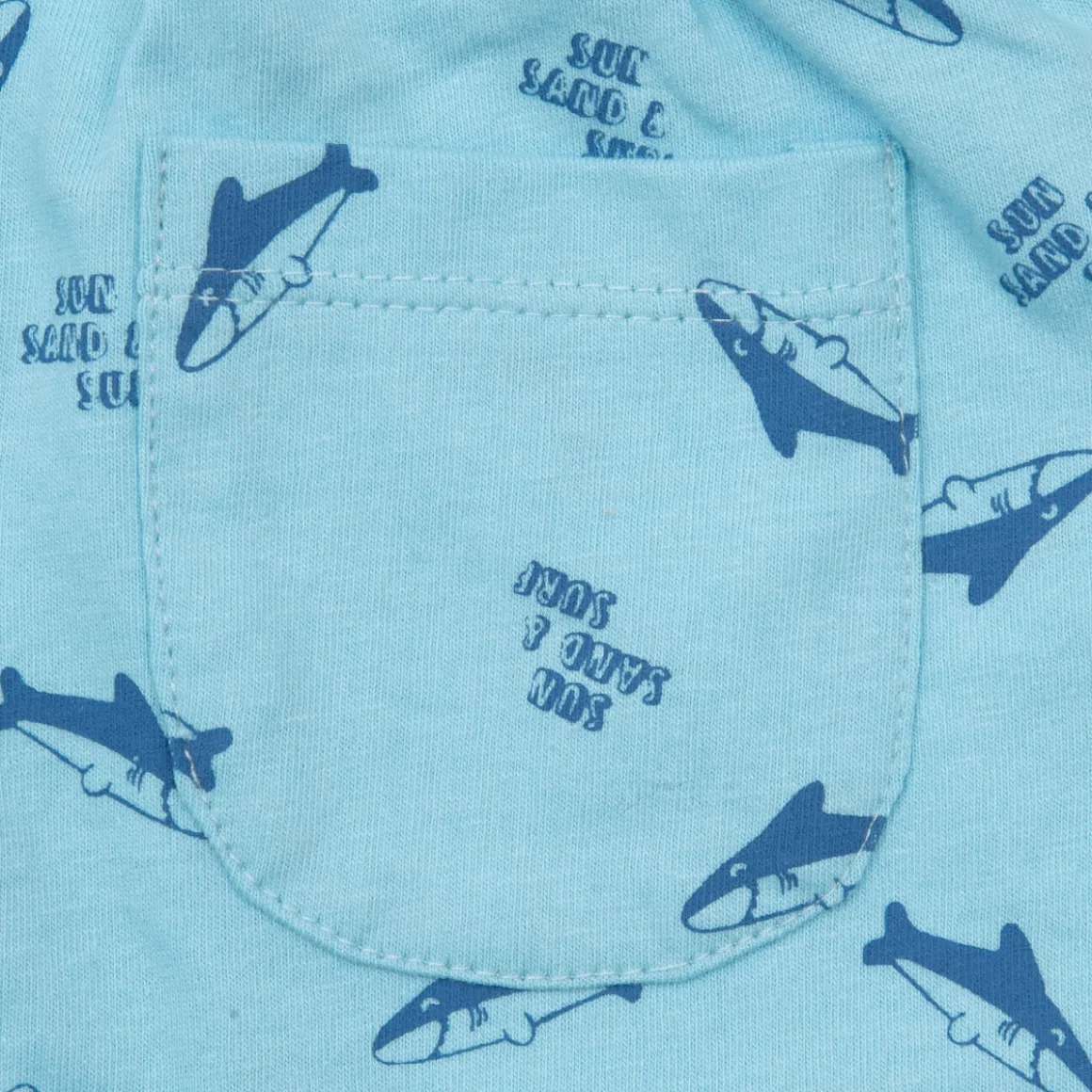 Short jersey bimbo azzurro stampato