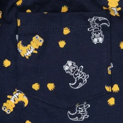 Short jersey bimbo blu scuro stampato