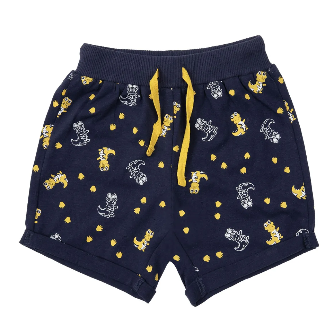 Short jersey bimbo blu scuro stampato