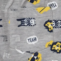 Short jersey bimbo grigio chiaro stampato