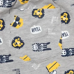 Short jersey bimbo grigio chiaro stampato