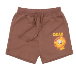 Short jersey bimbo marrone con stampa