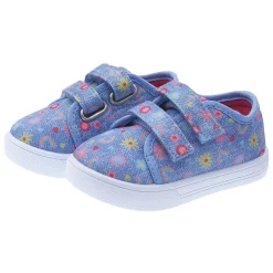 Sneaker bimba con doppio strappo