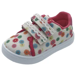 Sneaker bimba con doppio strappo