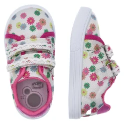 Sneaker bimba con doppio strappo