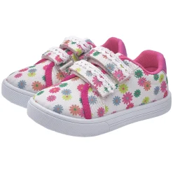 Sneaker bimba con doppio strappo
