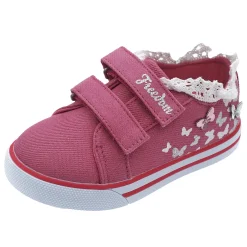 Sneaker bimba con doppio strappo