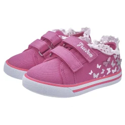 Sneaker bimba con doppio strappo