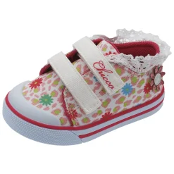Sneaker bimba con doppio strappo