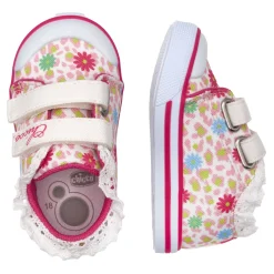Sneaker bimba con doppio strappo