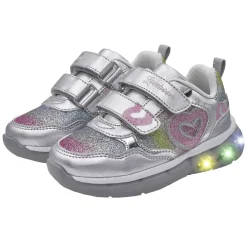 Sneaker con luci colorate nella suola e doppio strappo
