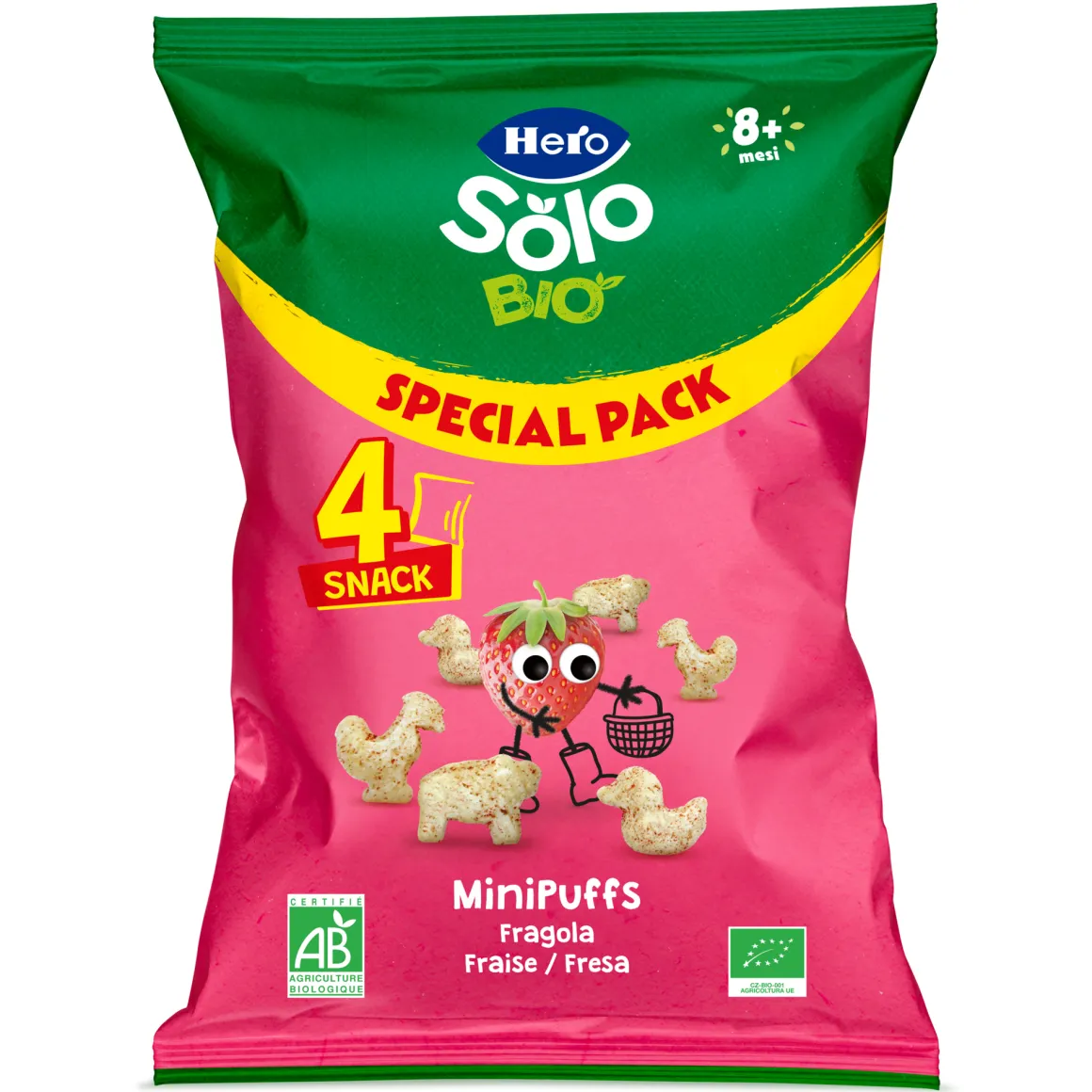 Solo bio multipack minipuff fragola 4x15gr – hero