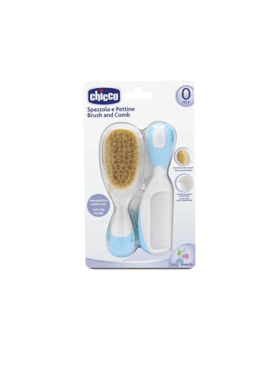 Spazzola e pettine azzurro