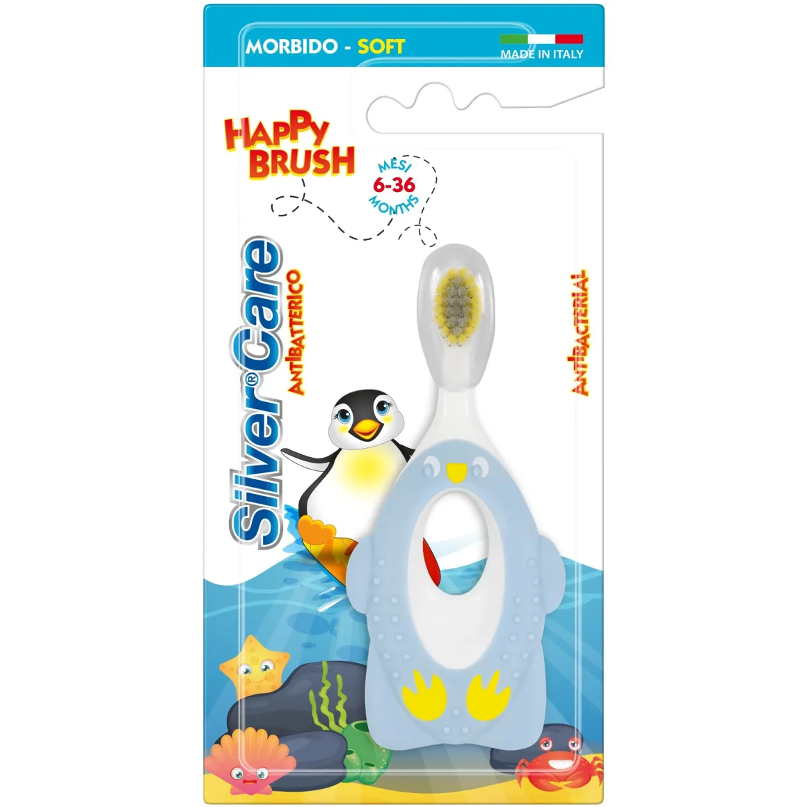 Spazzolino happy brush pinguino 6-36m