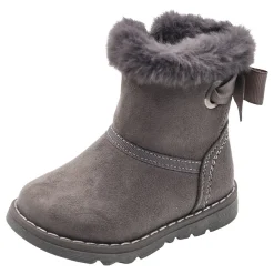 Stivaletto frutta con zip e finto pelo grigia fiocco – chicco