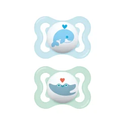 Succhietti air 2-6m silicone bio-circolare conf. doppia azzurro/verde – mam