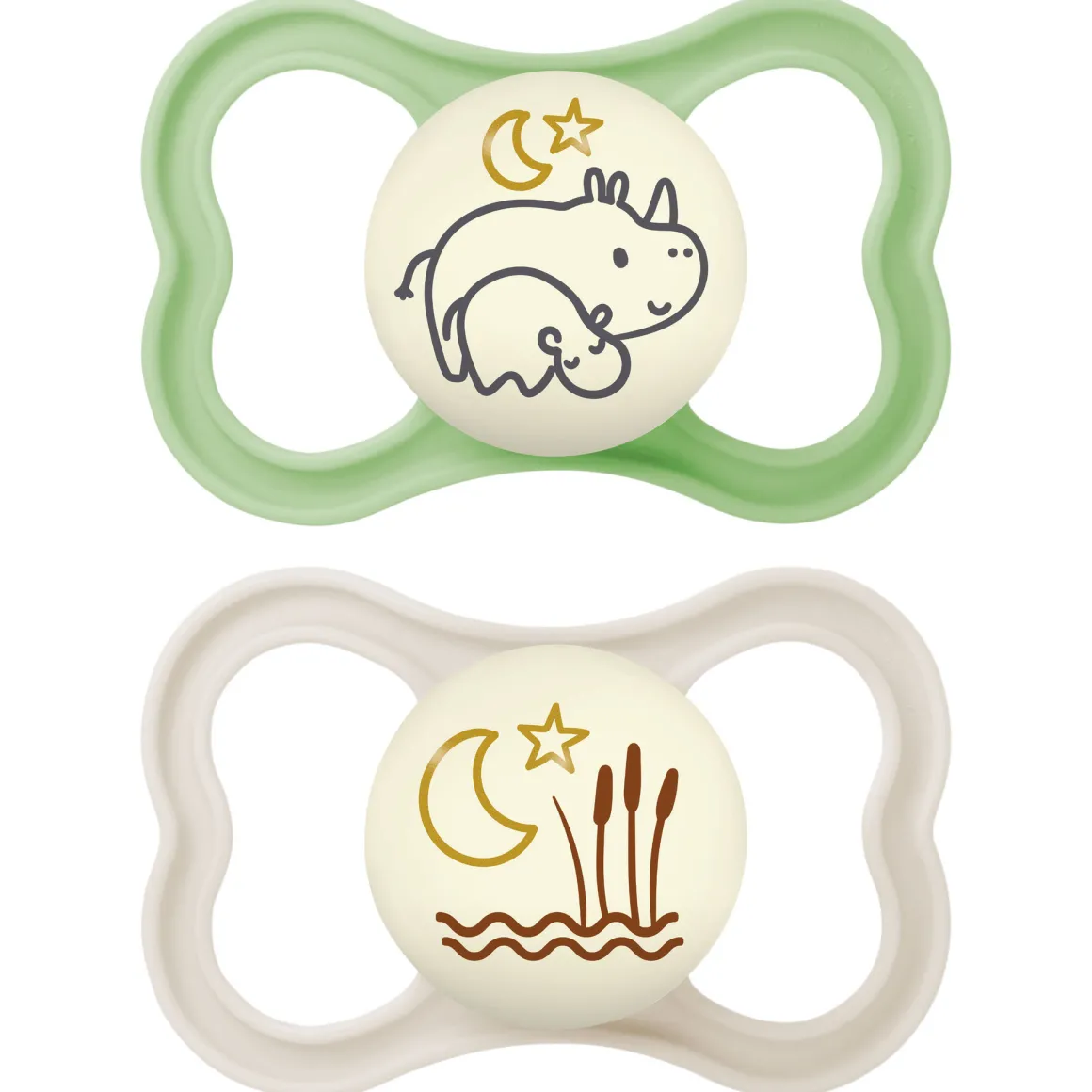 Succhietti air night 6+ silicone bio-circolare conf. doppia verde/grigio – mam