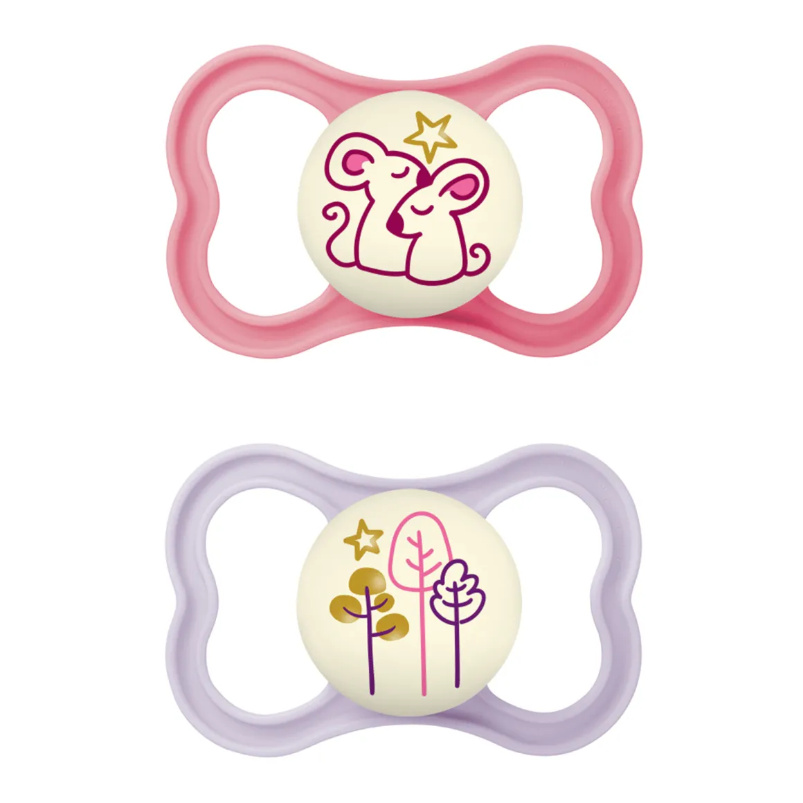 Succhietti air night 16+ silicone bio-circolare conf. doppia rosa/viola – mam