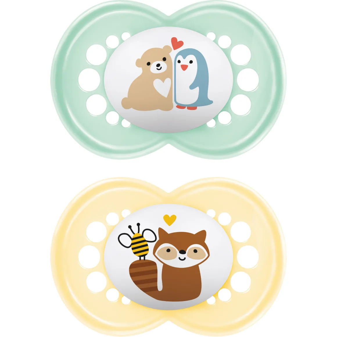 Succhietti original 16+ caucciù bio-circolare conf. doppia verde/giallo – mam