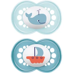 Succhietti original 6+ caucciù bio-circolare conf. doppia azzurro/blu – mam