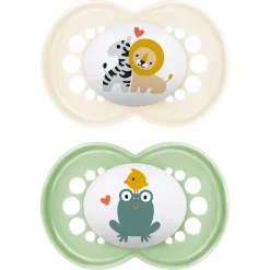 Succhietti original 16+ caucciù bio-circolare conf. doppia verde/beige – mam