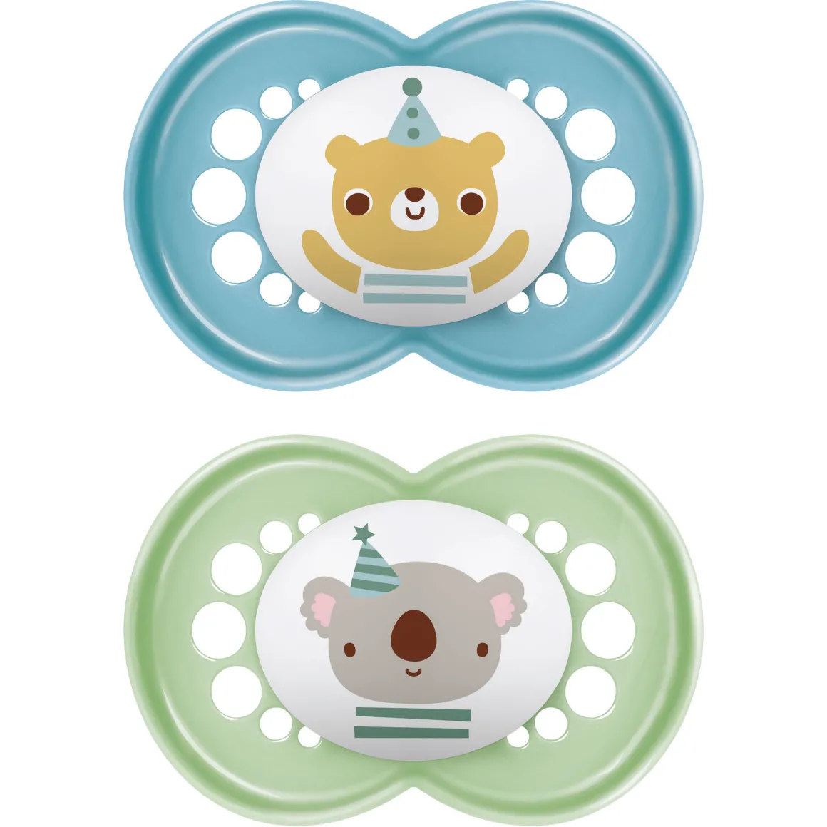 Succhietti original 6+ silicone bio-circolare conf. doppia azzurro/verde – mam