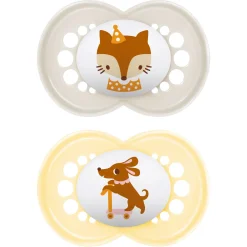 Succhietti original 6+ silicone bio-circolare conf. doppia grigio/giallo – mam