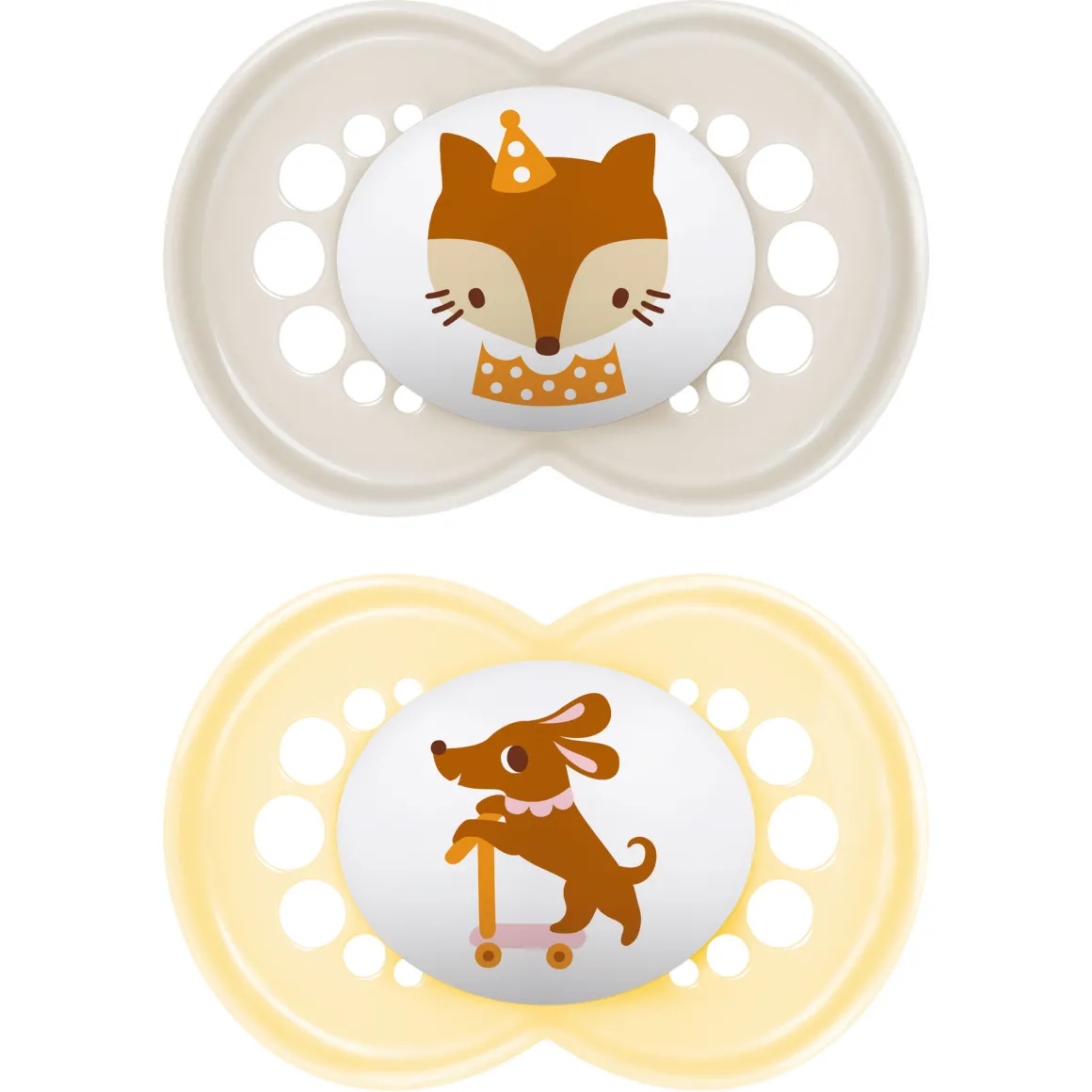 Succhietti original 6+ silicone bio-circolare conf. doppia grigio/giallo – mam