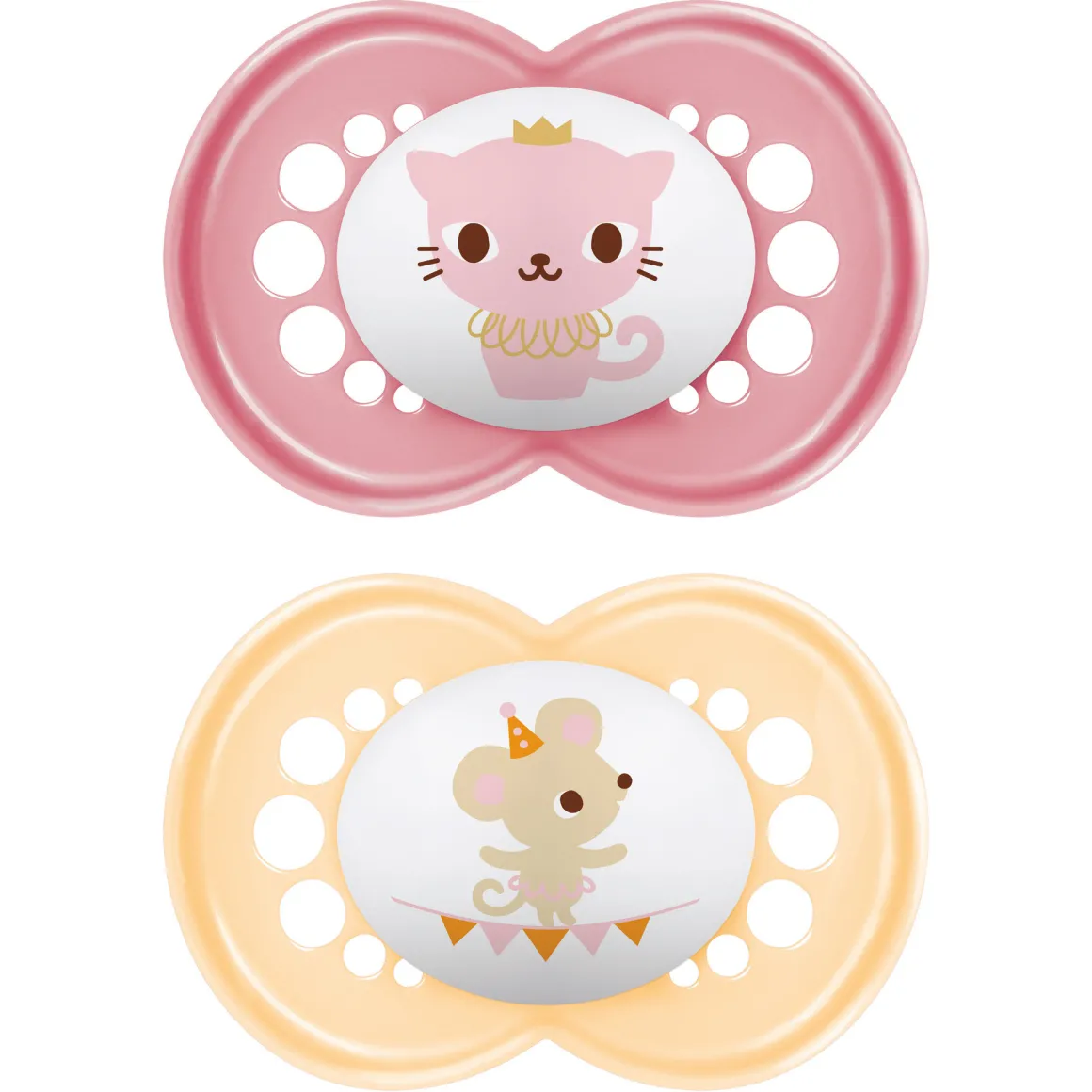 Succhietti original 6+ silicone bio-circolare conf. doppia rosa/giallo – mam