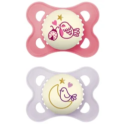 Succhietti original night 2-6m silicone bio-circolare conf. doppia rosa/viola – mam