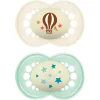 Succhietti original night 16+ silicone bio-circolare conf. doppia beige/verde – mam