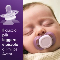 Succhietti ultra start 0-2m day pastello giallo e viola, a base vegetale – set da 2 ciucci – philips avent