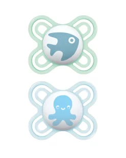Succhietto perfect start 0-2m silicone bio-circolare conf.singola verde e blu- mam