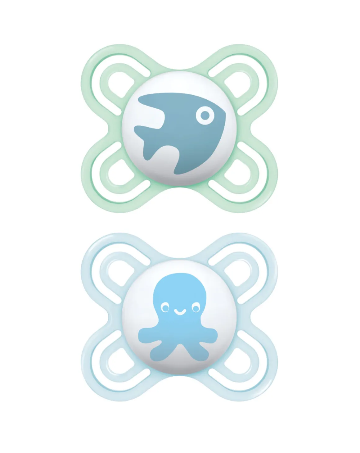 Succhietto perfect start 0-2m silicone bio-circolare conf.singola verde e blu- mam
