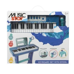Tastiera musicale 37 tasti con sgabello – blu – music star 3+