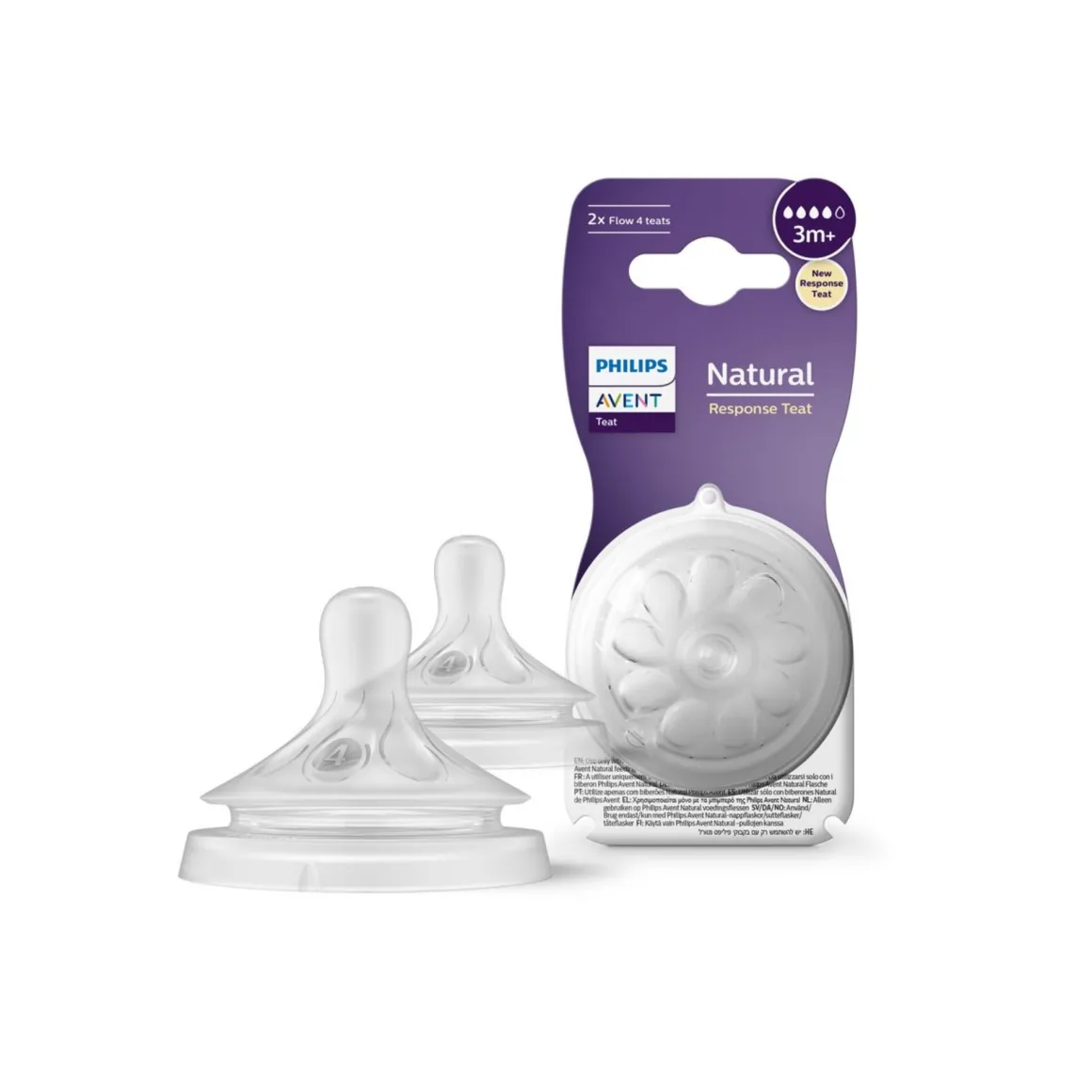 Tettarelle a risposta naturale 3m+ – set di 2 tettarelle senza bpa – philips avent