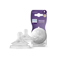 Tettarelle a risposta naturale per liquidi densi 6m+ – set di 2 tettarelle senza bpa – philips avent