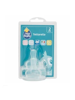 Tettarelle silicone collo largo flusso regolabile 2 pz