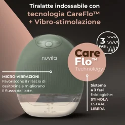 Tiralatte elettrico indossabile singolo materno flow a 3 fasi – nuvita