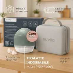 Tiralatte elettrico indossabile singolo materno flow a 3 fasi – nuvita