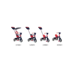 Tiriciclo 4 in 1 vanilla rosso e blu navy – smart trike