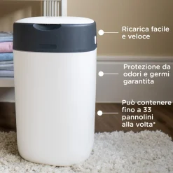 Tommee tippee twist and click cestino per pannolini avanzato verde