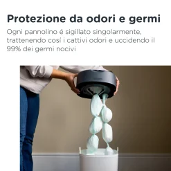 Tommee tippee twist and click cestino per pannolini avanzato bianco
