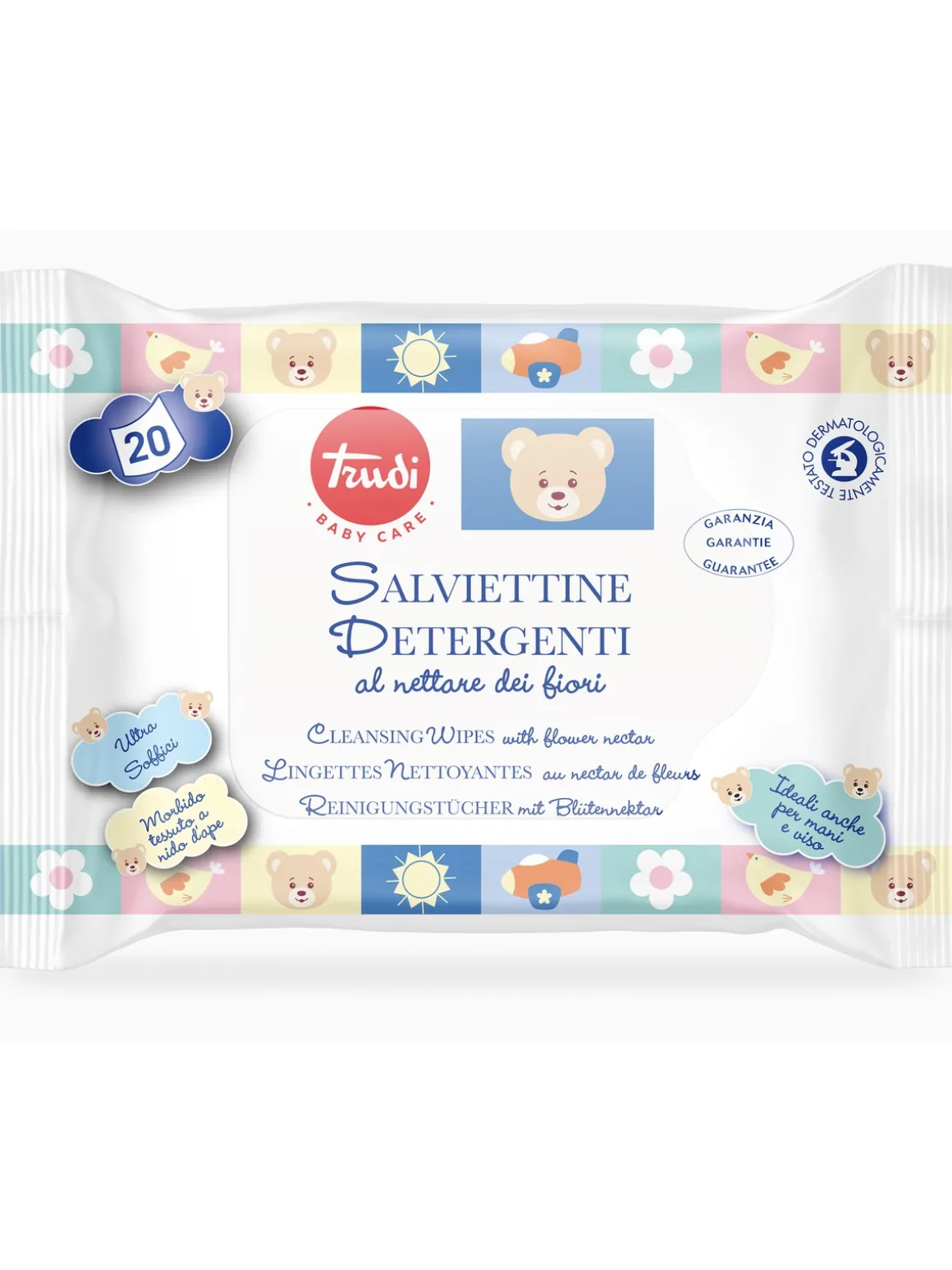 Trudi baby care salviettine detergenti al nettare dei fiori 20 pz